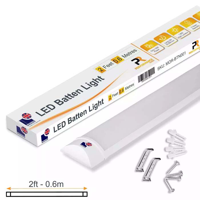Morris Slimline 2ft LED Batten light - Performance Range - Colour temperature 4000K