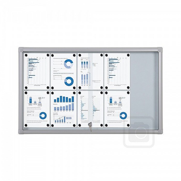Whiteboard with Locking Sliding Glass Doors