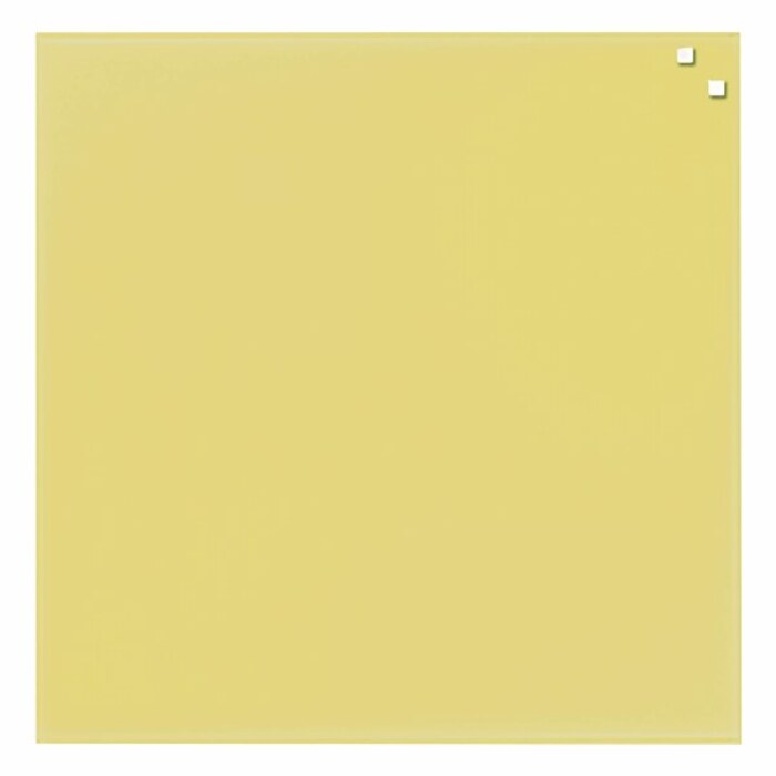 NAGA Magnetic Glass Noticeboard YELLOW 45 x 45cm