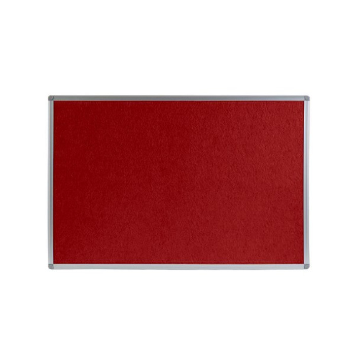 Boards Direct Felt Noticeboard Aluminium Frame 900 x 600mm RED