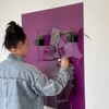 NAGA Magnetic Glass Noticeboard PURPLE 100 x 100cm