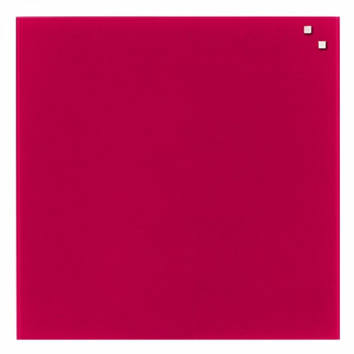 NAGA Magnetic Glass Noticeboard RASPBERRY RED 45 x 45cm