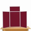 3 Panel Maxi Desk Top Display Stand Grey Frame/Wine Fabric