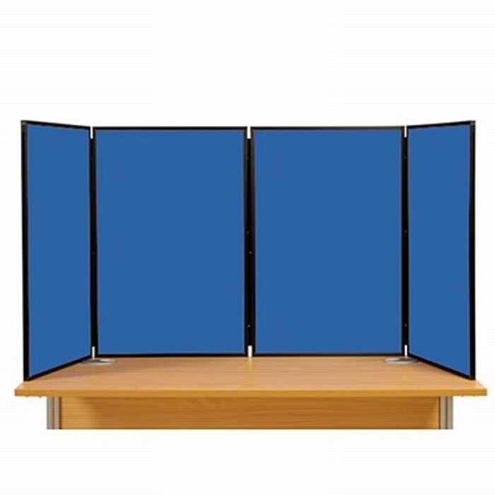 4 Panel Maxi Desk Top Display Stand Black Frame/Blueberry Fabric