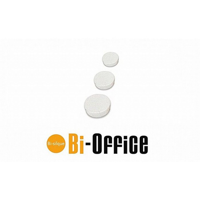 Bi-Office Magnets 10mm White, Pack of 10