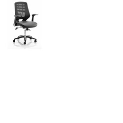 Relay Mesh Back Task Chair Black Leather Seat Black Back