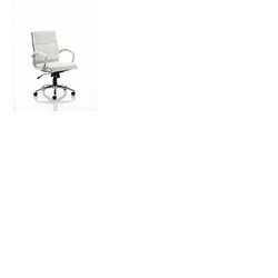 Classic Executive Leather Chair White Medium Back