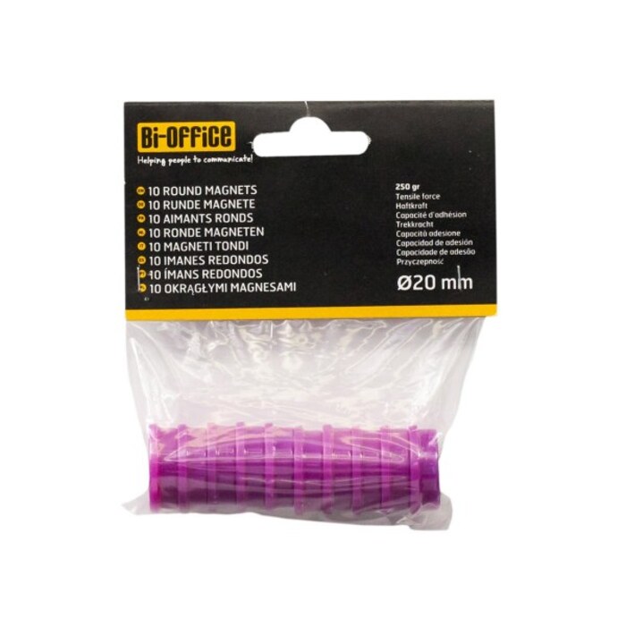 Bi-Office Magnets 20mm Pink, Pack of 10