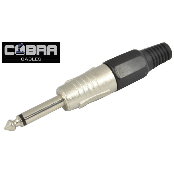 Jack Plug Mono 6. 35mm-1/4" Metal Body With Strong Cable Grip