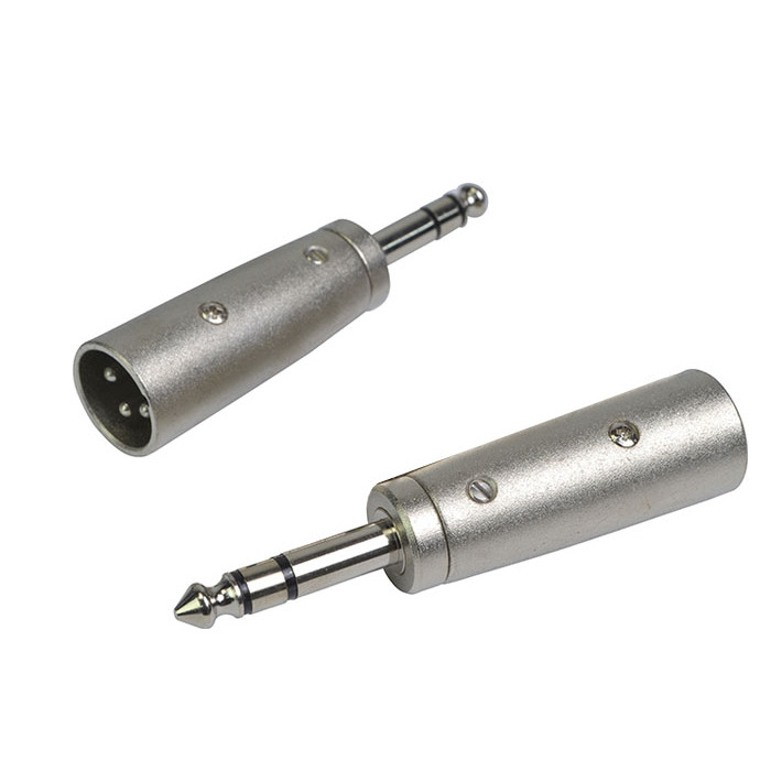 XLR Male to 1/4" 6. 35mm Jack Plug Adapter - Stereo Plug TRS