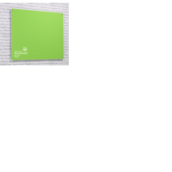 Magnetic Glass Board with your Logo 900 x 600mm Lime