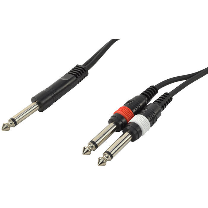 2 x 1/4" (6. 35mm) Jack (Mono) to 1 x Mono Jack Lead 1. 5m Cable Length