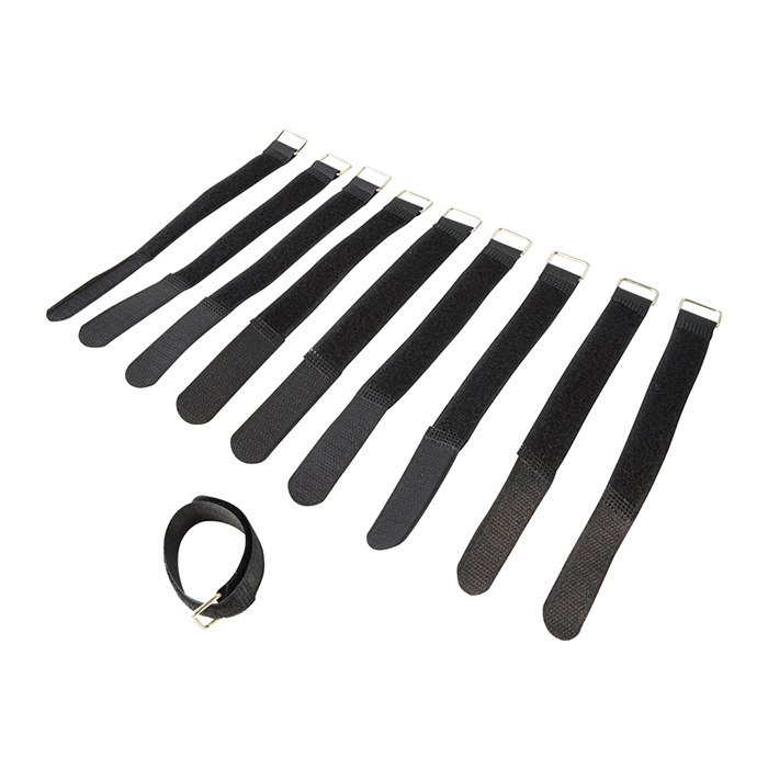 Fabric Cable Ties, Reusable With Hook & Loop Fastening 16 x 200mm Pack of 10