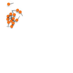 Nobo 1905329 Noticeboard Push Pin Orange Pk 100