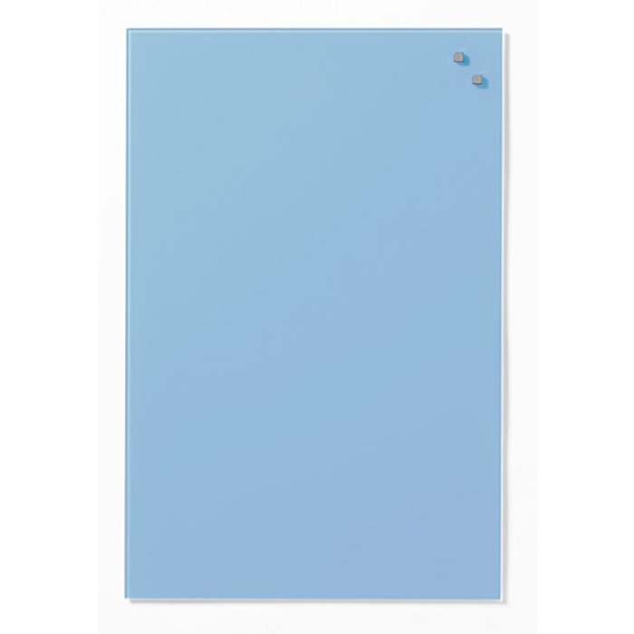 NAGA Magnetic Glass Noticeboard LIGHT BLUE 40 x 60cm