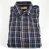 Hoggs of Fife Bark Micro Fleece Lined Shirts, Navy Brown, M