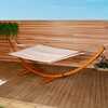 Extra Large Garden Hammock With Wooden Arc Stand Two Person — Cream