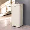 30L Square Retro Kitchen Pedal Bin Cream