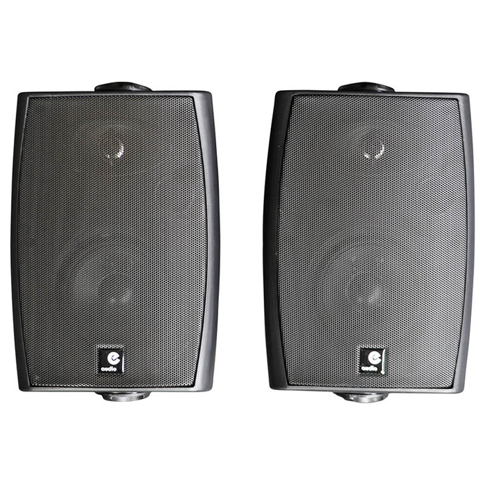 60W Wall Mounted Active Speakers with Bluetooth & Auxiliary Input - Black