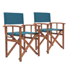 FSC® 100% Certified Wooden Pair of Folding Directors Chairs Teal