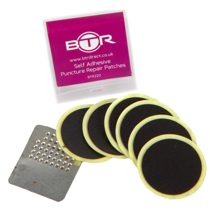 BTR Bicycle Tyre Self Adhesive Puncture Repair Patches x 6
