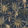 Amazonia Monkey Trees Jungle Wallpaper Navy Blue World of Wallpaper WOW038