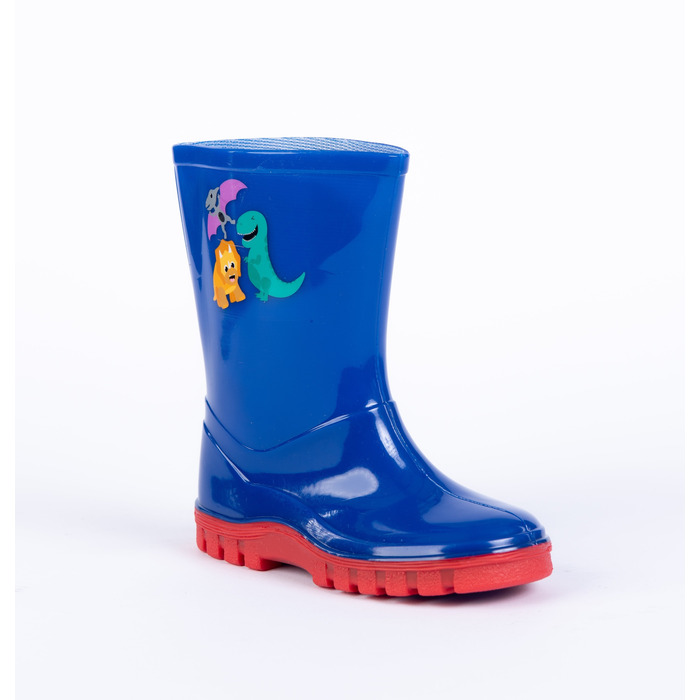 Woodstock Kids Navy Wet Dinosaur Wellington Boots