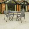 Alexander Rose Portofino 4 Seater Metal Garden Furniture Set with Round Table & Armchairs, Set only