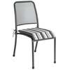 Alexander Rose Portofino 6 Seater Metal Garden Furniture Set with Rectangular Table, Armchairs & Side Chairs, With Charcoal Stripe Cushions