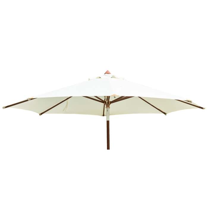 Alexander Rose 3m Hardwood Luxury Round Garden Parasol - Ecru