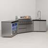 Draco Grills 6 Burner BBQ Modular Outdoor Kitchen with Double Fridge and Sink, Without Granite Side Panels