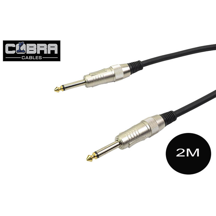 1/4" (6. 35mm) Mono Jack to Jack Cable Black 2m