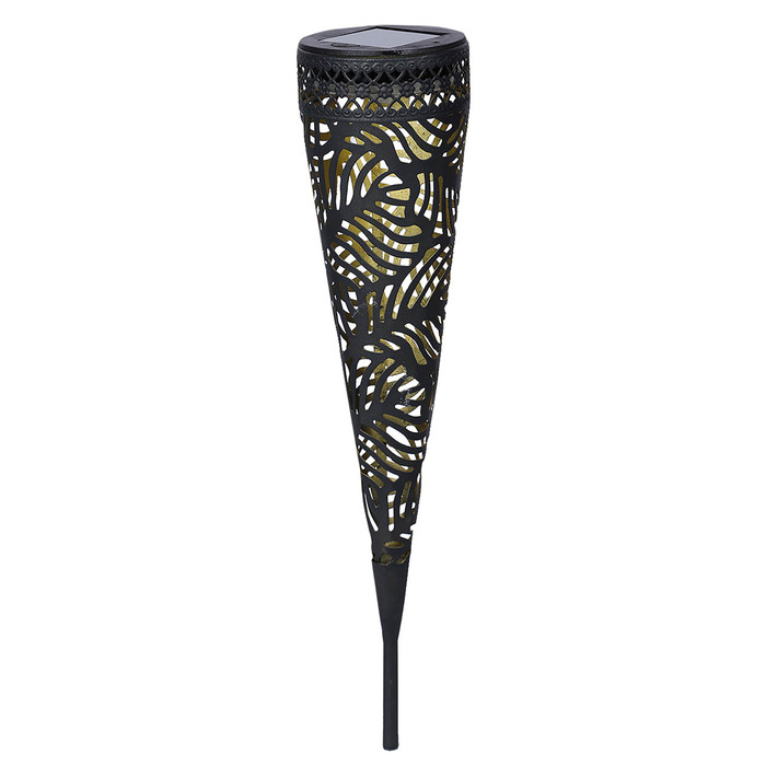 Solar Powered LED Garden Torch Light with Leaf Patter - Single