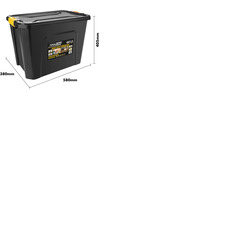 Heavy Duty Polypropylene Storage Box with Clip on Lid - 60 Litre