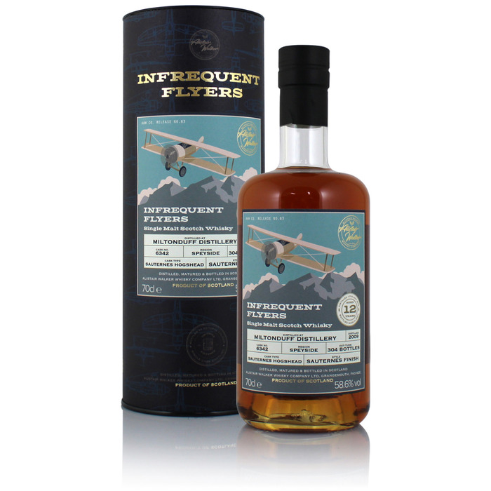 Miltonduff 2009 12 Year Old Infrequent Flyers Cask #6342
