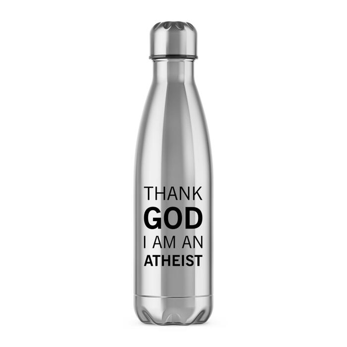 Thank God I'm An Atheist Water Bottle - Silver, One