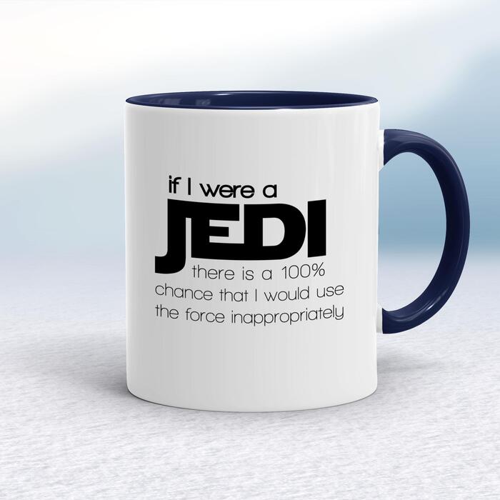 If I Were A Jedi Mug - White/Navy Blue, 10oz