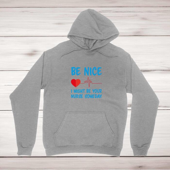 Be Nice Hoodie - Grey, Extra Large