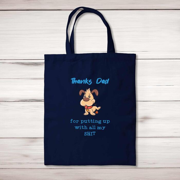 Thanks Dad - All My Shit Tote Bag - Navy, One