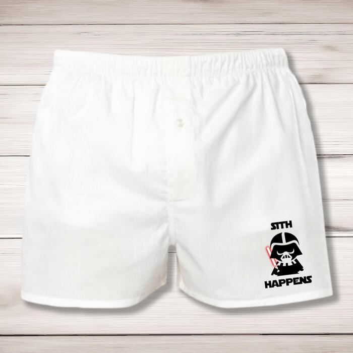 Sith Happens Men's Boxers - White, Small