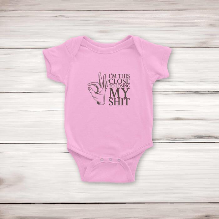 Losing My Shit Babygrow - Pink, 6-12 Months
