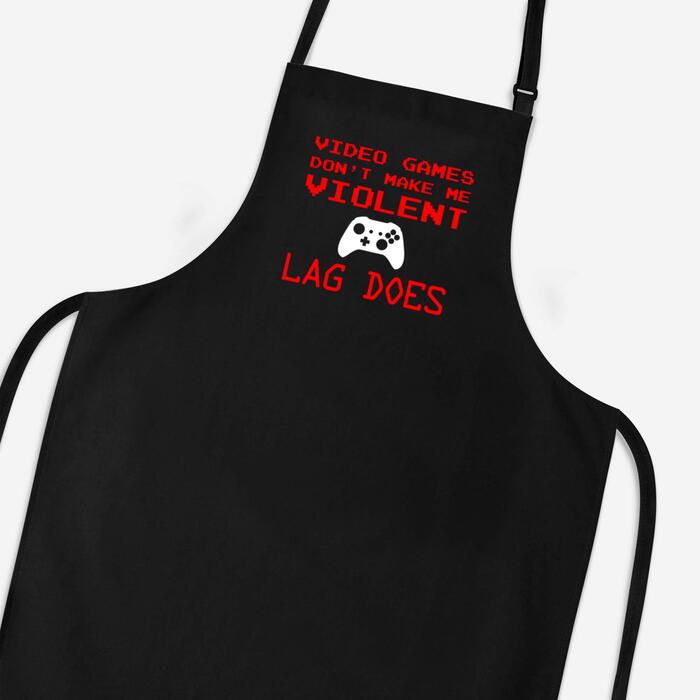 Video Games Don't Make Me Violent Apron - Black, One