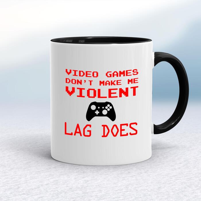 Video Games Don't Make Me Violent Mug - White/Black, 10oz