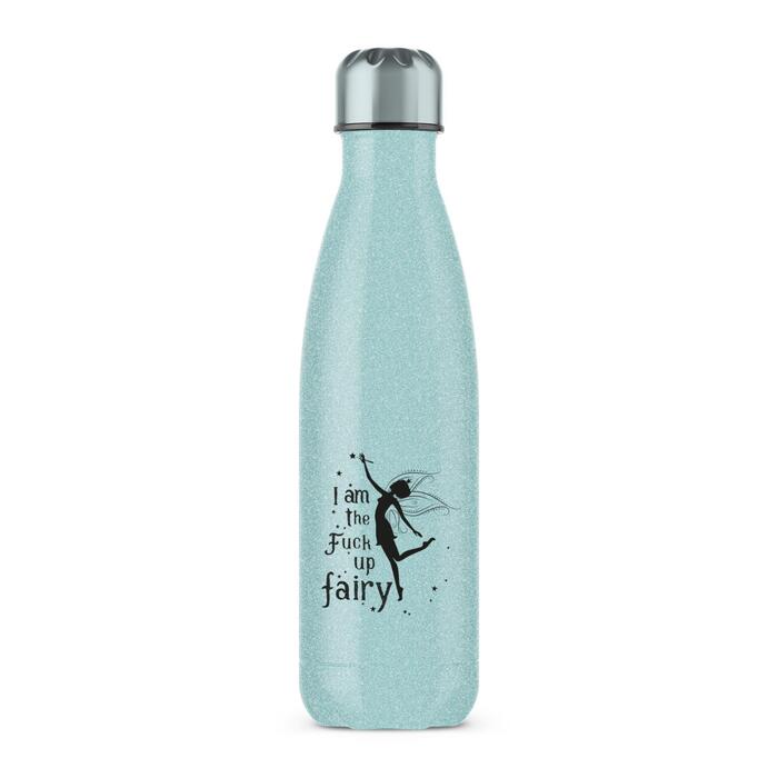 I Am The Fuck Up Fairy Water Bottle - Blue Glitter, One