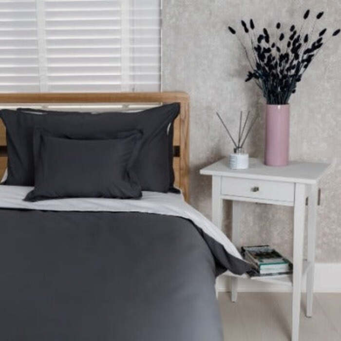 10. 5 Tog Duvet 100% Cotton Grey Cover Set & Pillow