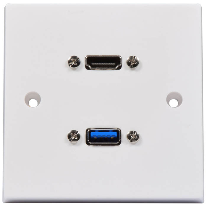 Multimedia Wallplate with 8K HDMI & USB3. 0 Sockets
