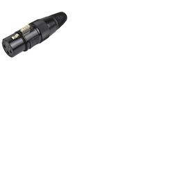 XLR Connector Female 3 Pin Black Metal Body - For Audio or DMX