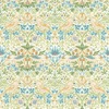 William Morris Strawberry Thief Wallpaper Apple Green and Blush W0171/01