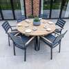 Bracken Outdoors Seattle Teak and Aluminium 6 Seat Round Dining Set
