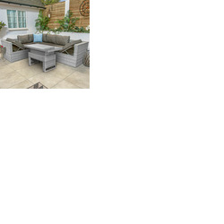 Bracken Outdoors Madrid Light Grey Rectangular Corner Sofa Set with Adjustable Table